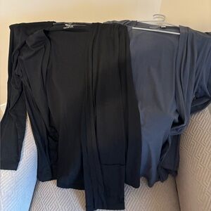 SET OF 2 LOGO Black and Gray Open Cardigans - Size Large